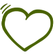 Dunkelgrünes Herz-Symbol als Icon für personalisierte Pop-Art-Geschenke mit Liebe