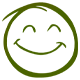 Rundes Smiley-Symbol illustriert Zufriedenheitsgarantie im Shop