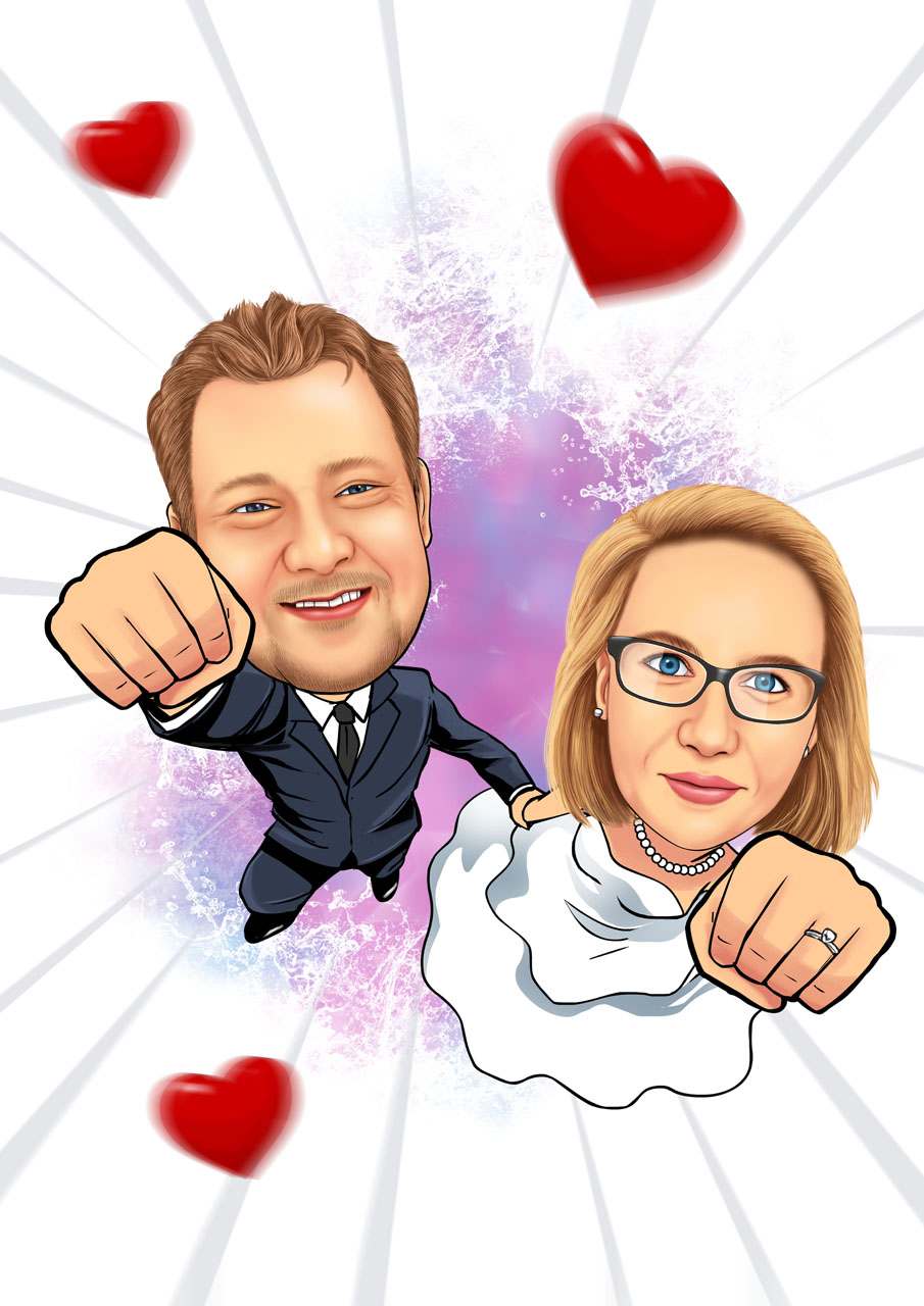 Hochzeit Geschenk Karikatur Brautpaar Hochzeitsgeschenk Heiraten Karikaturwelt Karikatur Vom Foto Nach Deinen Wunschen