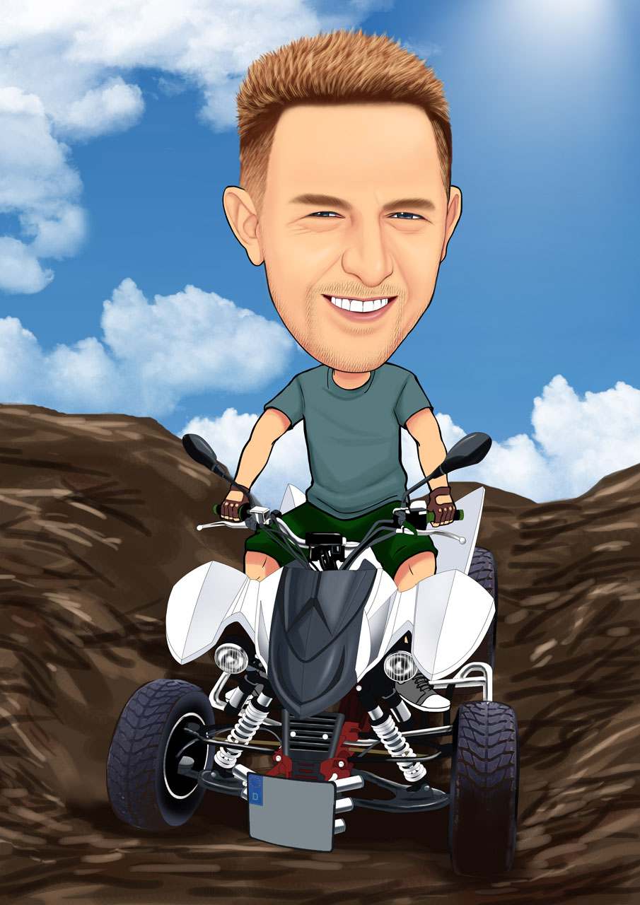 Is Karikatur : Extremsport Karikatur auf Quad